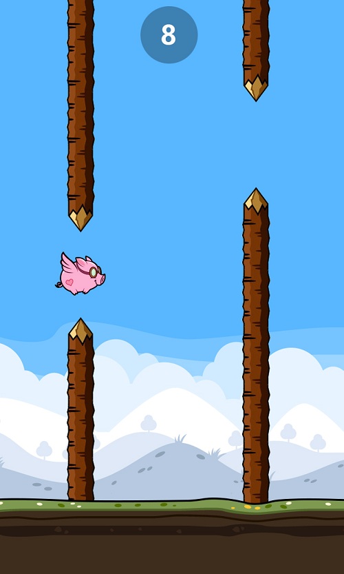 Vượt chướng ngại vật trong Flappy pig